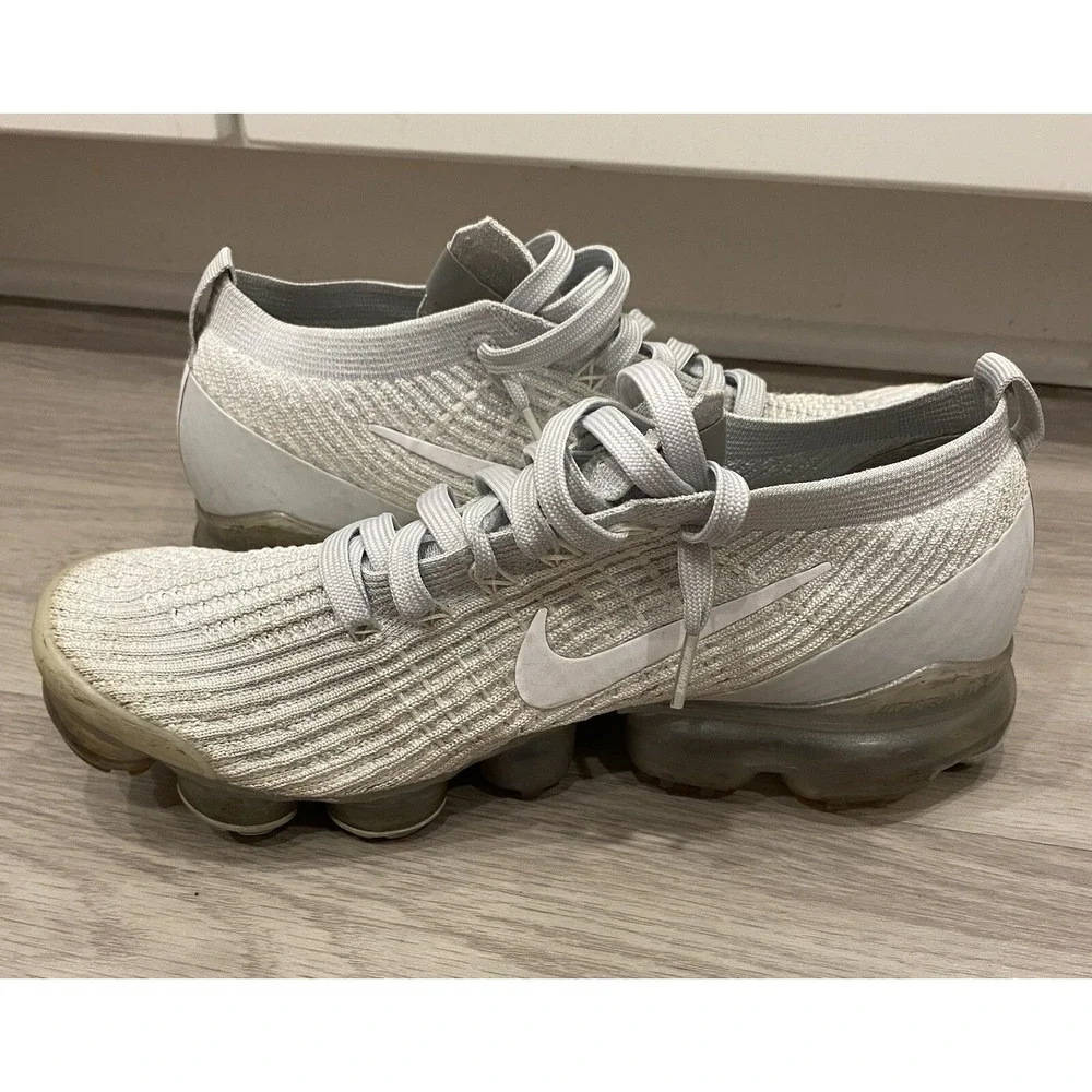 Size 8.5‎ - Nike Air VaporMax Flyknit 3 Pure Platinum Preowned No Box EUC